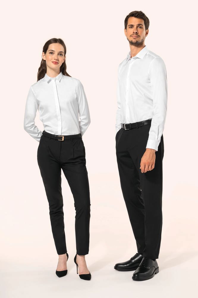 PK507 - Damesoverhemd van twill met lange mouwen