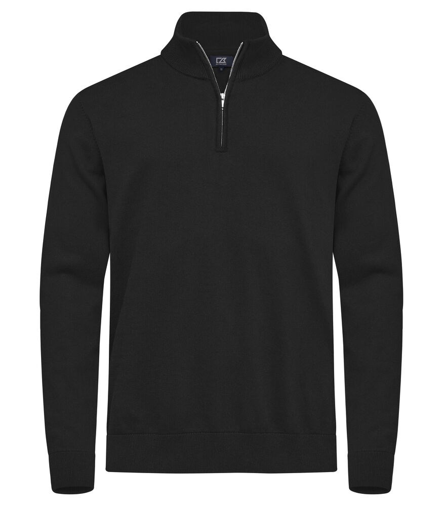 Cutter & Buck - Oakville Half Zip Sweater Heren Zwart XXL Cutter & Buck - Oakville Half Zip Sweater Heren Zwart XXL