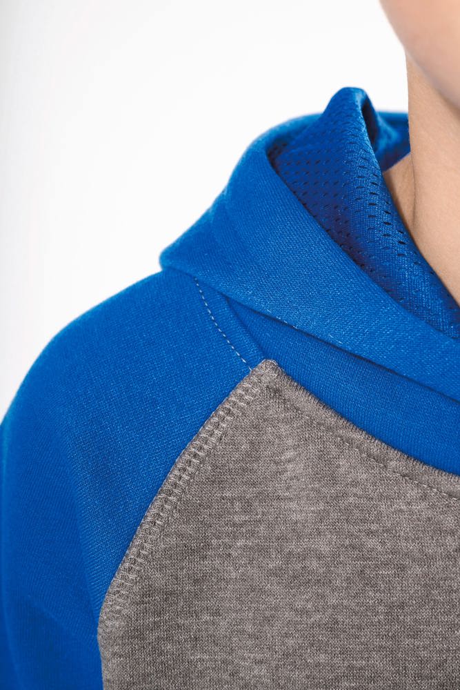 PA370 - Kinder multisport tweekleurige sweater met capuchon