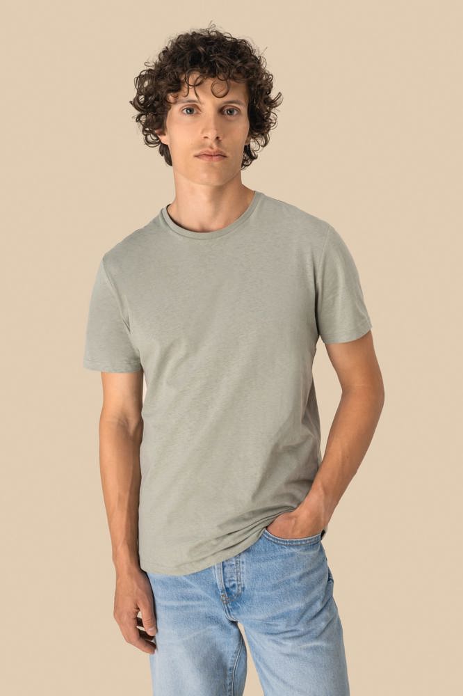SP325 - Ecologisch uniseks T-shirt in biokatoen en linnen