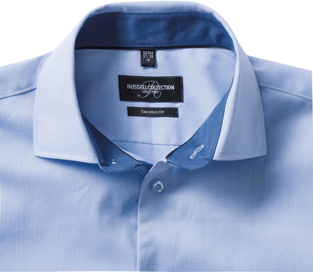 RU964M - Herringbone overhemd met lange mouwen