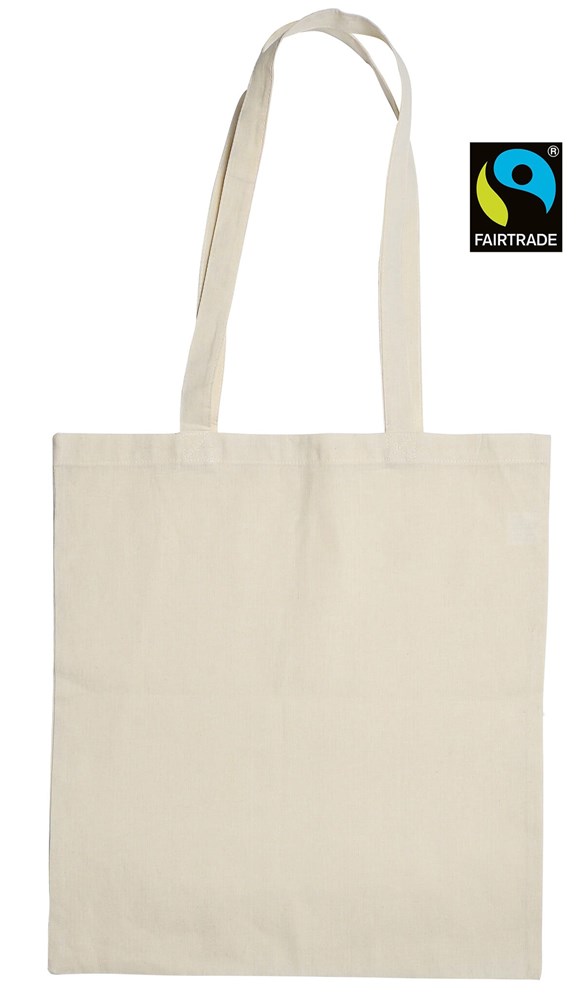 Biologisch katoenen tas met lange hengsels, 135 gr/m² Biologisch katoenen tas met lange hengsels, 135 gr/m²