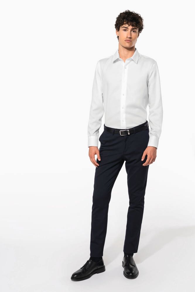 K522C - Getailleerd heren non-iron overhemd lange mouwen