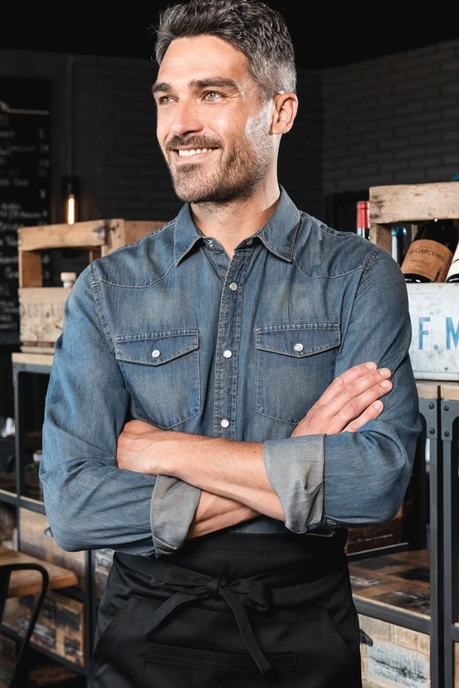 K519 - Heren denim overhemd lange mouwen