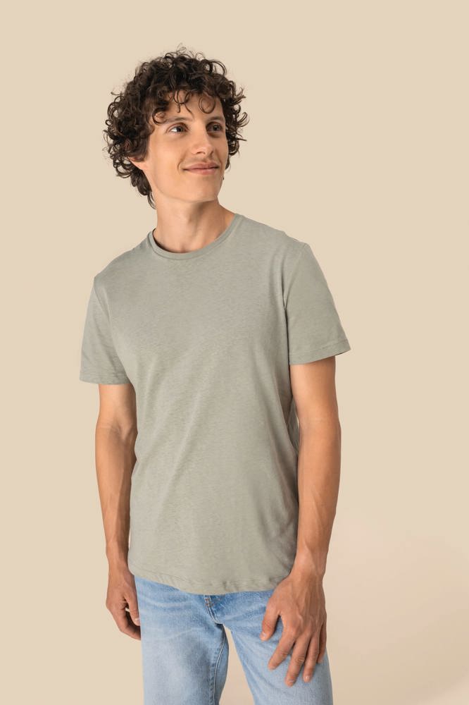 SP325 - Ecologisch uniseks T-shirt in biokatoen en linnen
