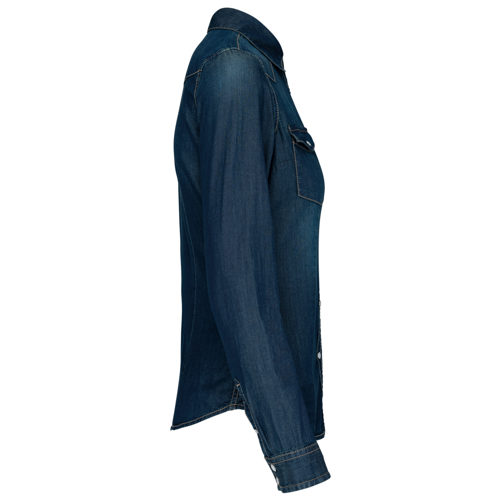 K518 - Dames denim blouse lange mouwen