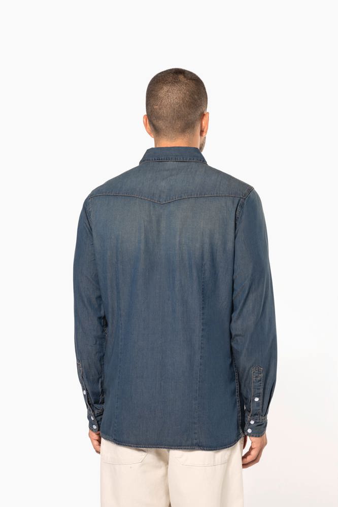 K519 - Heren denim overhemd lange mouwen